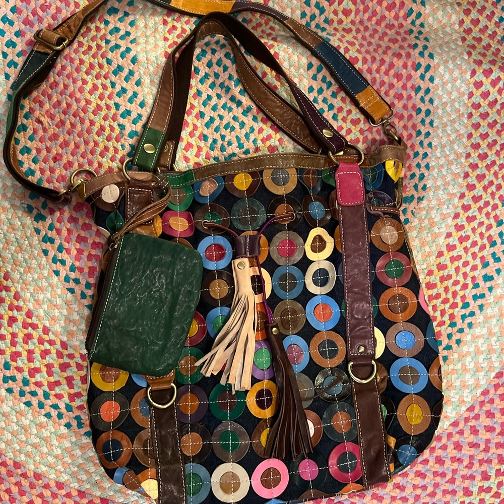 Amerileather Lloyd Patchwork Convertible Tote - image 2